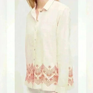 Anthro Holding Horses Mayflower embroidered shirt sz 16